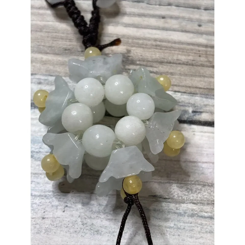 Jade Jadeite Beads Adjustable white Brown Yellow‎ NWOT 24